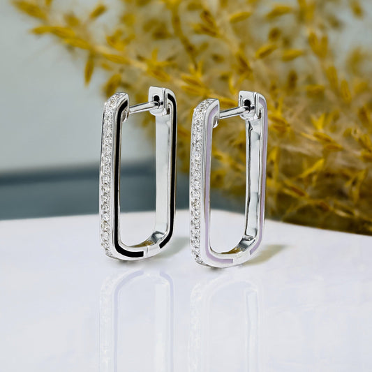 Moissanite 0.30CT Round Diamond Hoop Earring