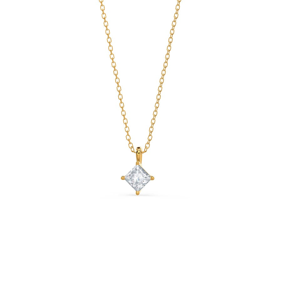 Moissanite 0.40CT Princess Diamond Necklace