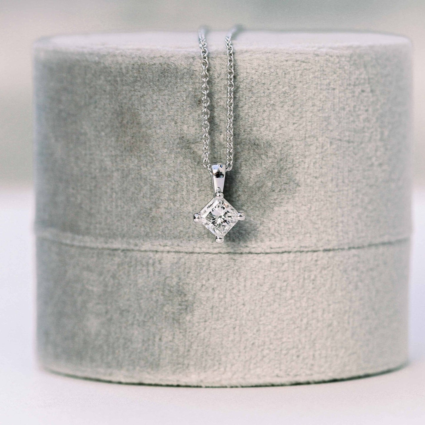 Moissanite 0.40CT Princess Diamond Necklace