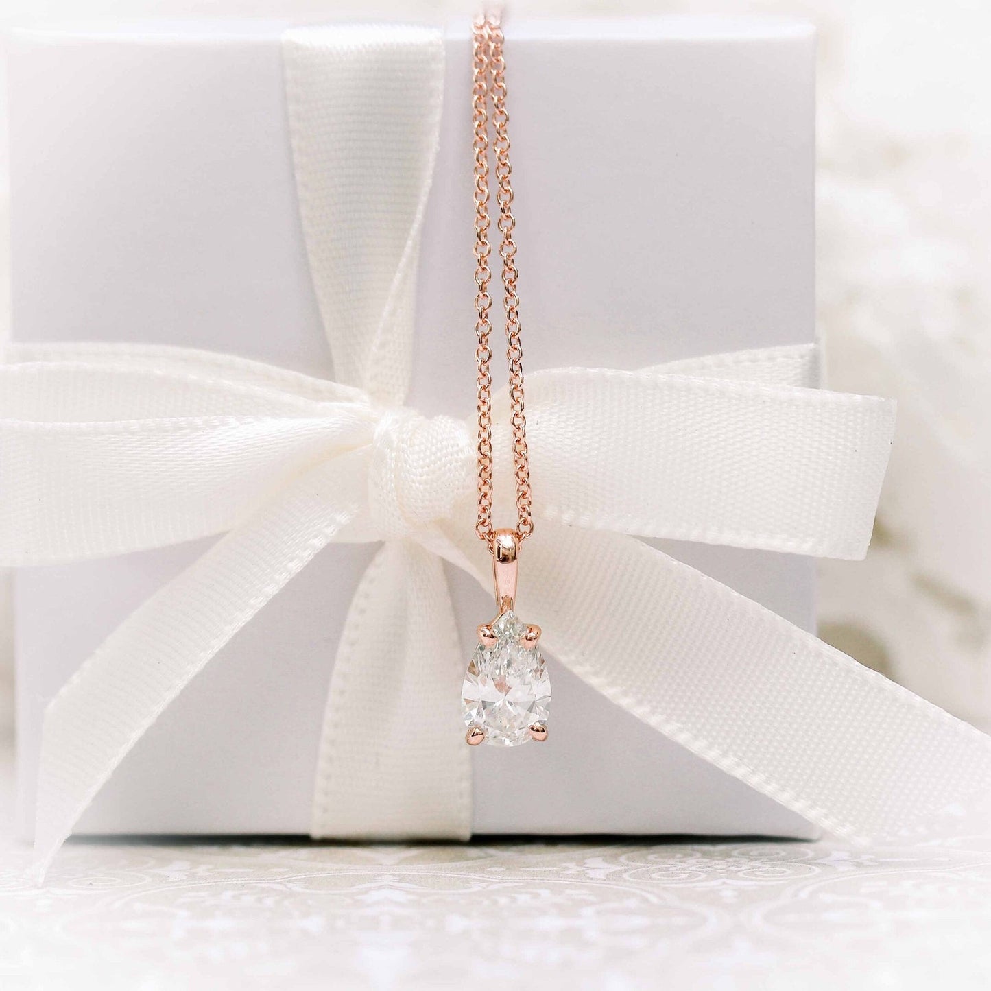 Moissanite 0.20CT Pear Diamond Necklace