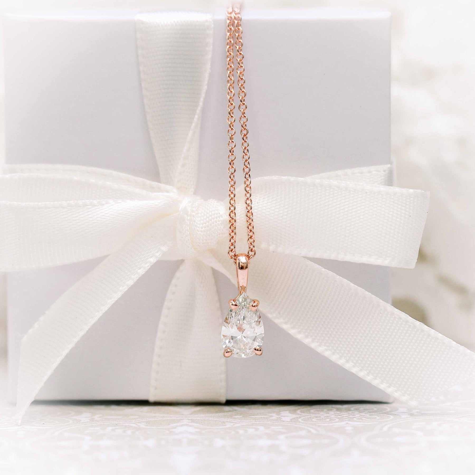 Moissanite 0.20CT Pear Diamond Necklace