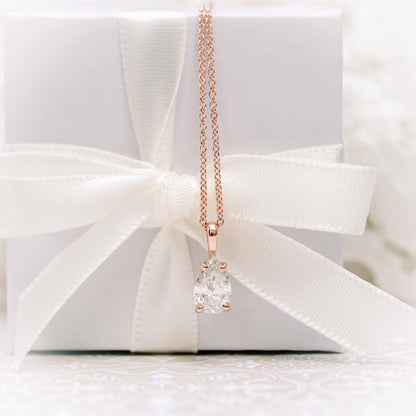 Moissanite 0.20CT Pear Diamond Necklace