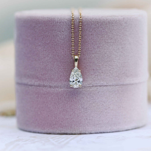 Moissanite 0.20CT Pear Diamond Necklace