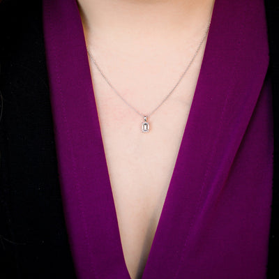 Moissanite 0.25CT Emerald Diamond Necklace