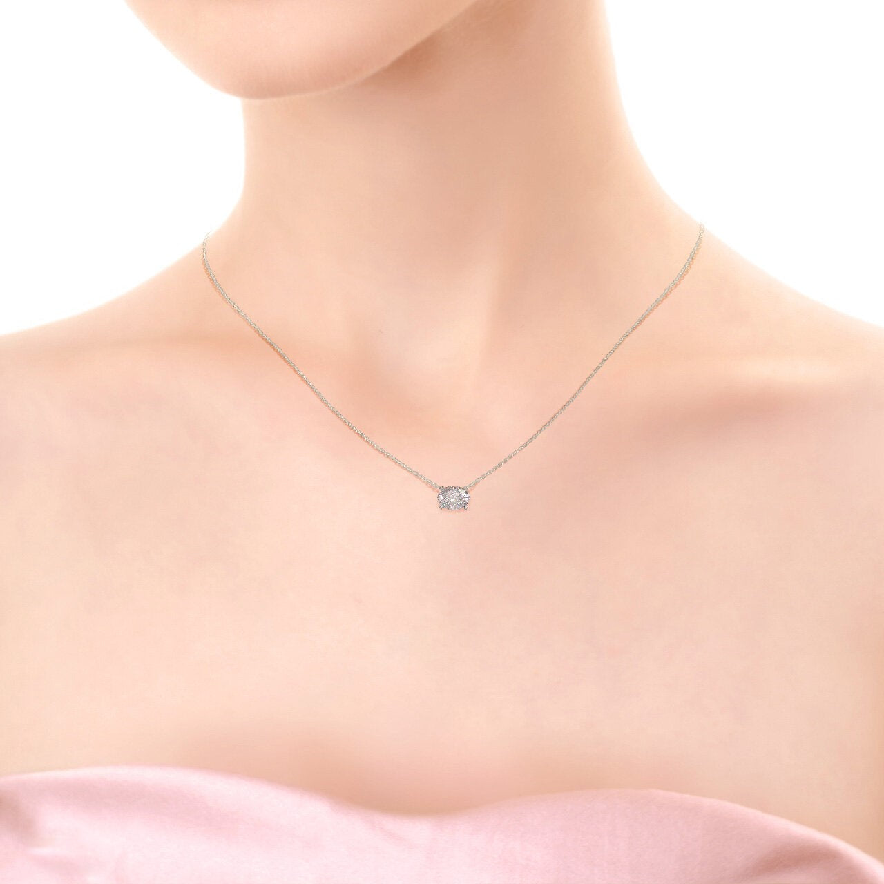 Moissanite 0.25CT Oval Diamond Necklace