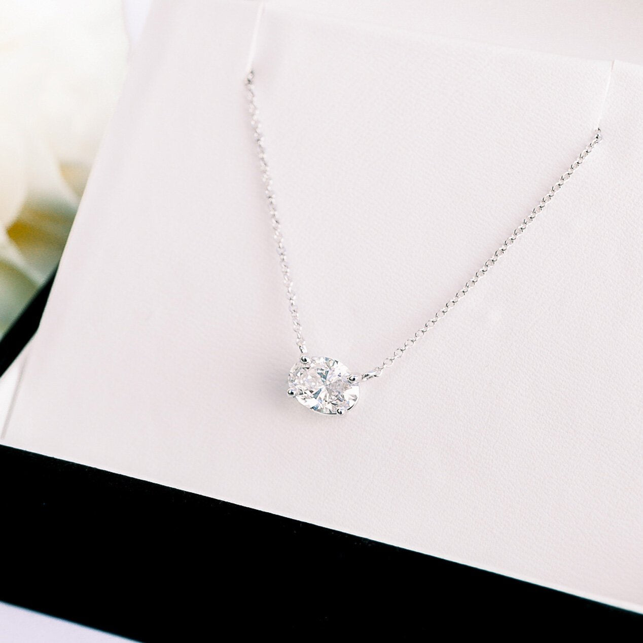 Moissanite 0.25CT Oval Diamond Necklace