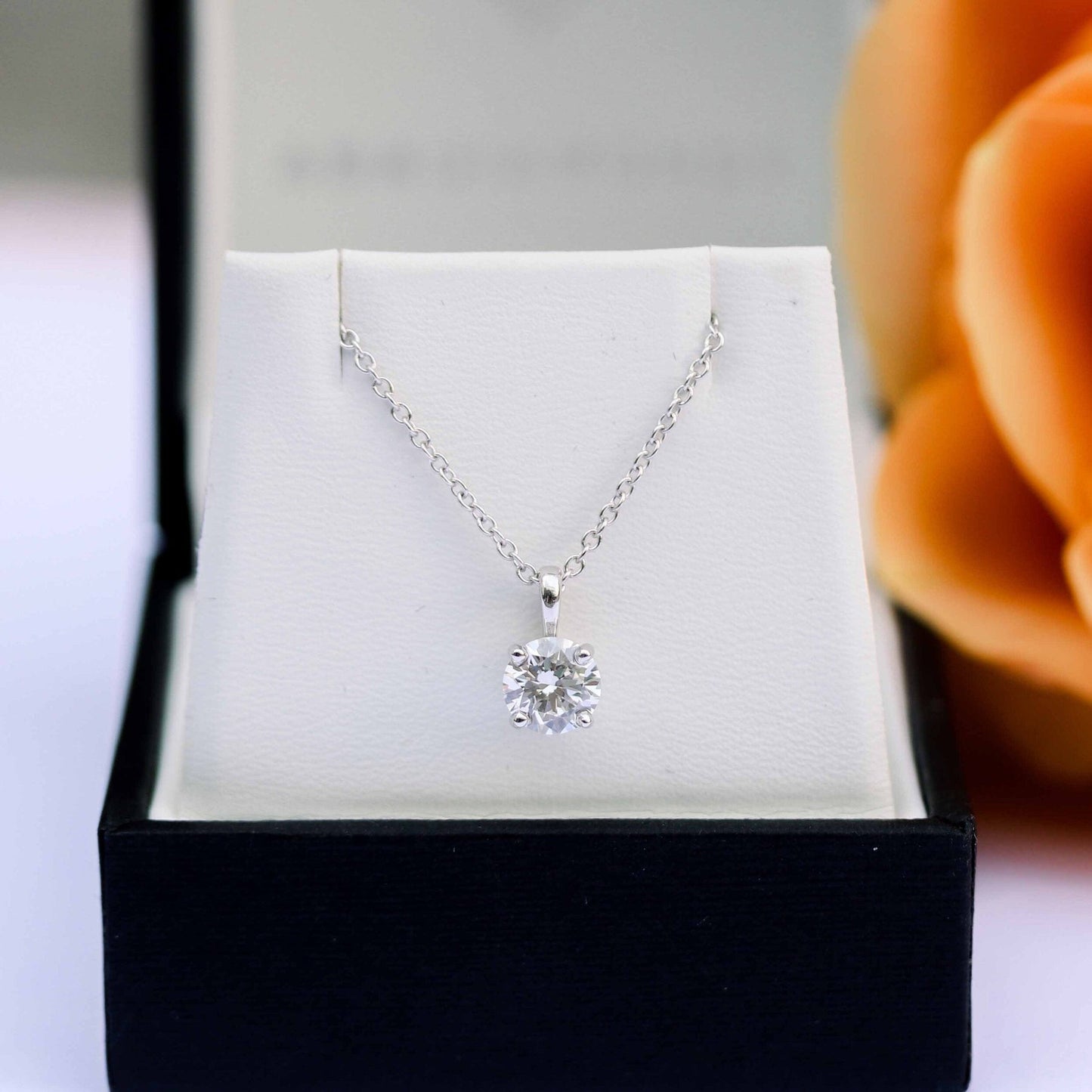 Moissanite 0.33CT Round Diamond Necklace