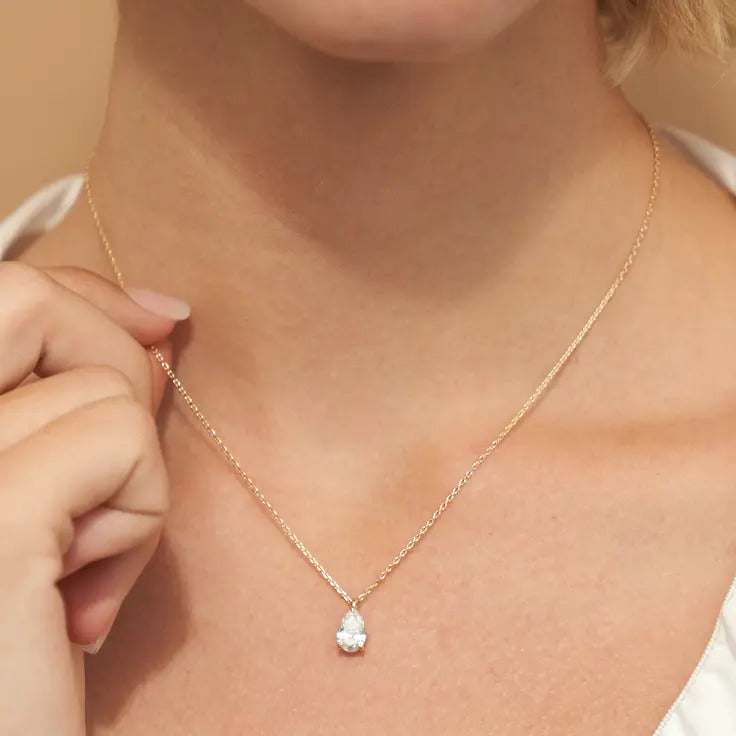 Moissanite 0.25CT Pear Diamond Necklace