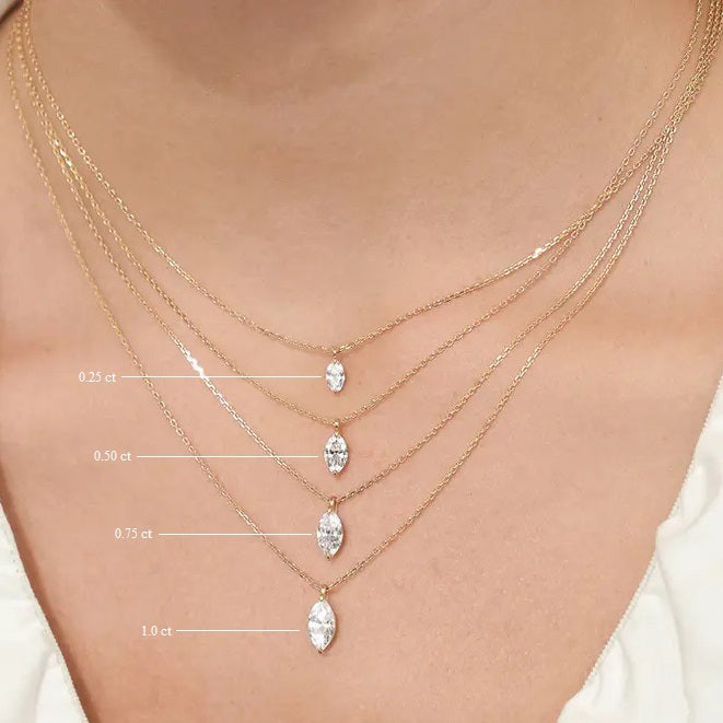 Moissanite 0.25CT Marquise Diamond Necklace