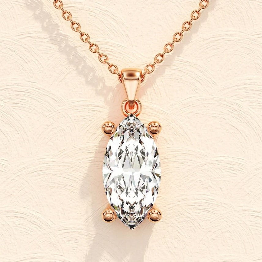 Moissanite 0.25CT Marquise Diamond Necklace