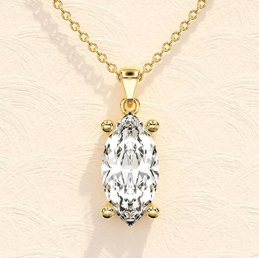 Moissanite 0.25CT Marquise Diamond Necklace