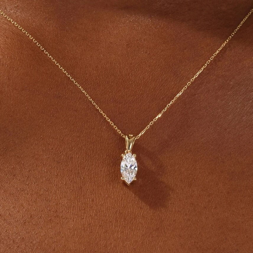 Moissanite 0.25CT Marquise Diamond Necklace