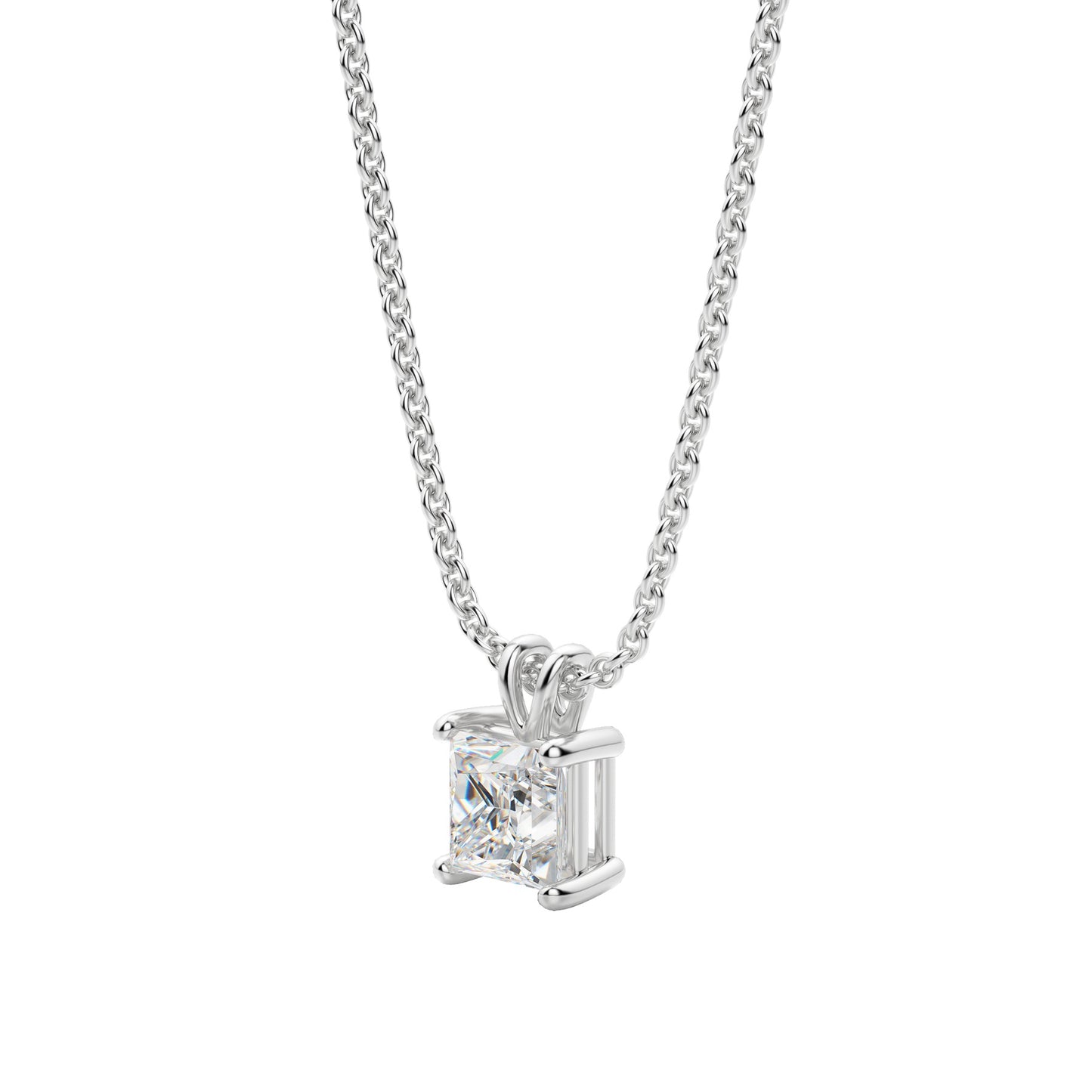 Moissanite 0.25CT Princess Diamond Necklace