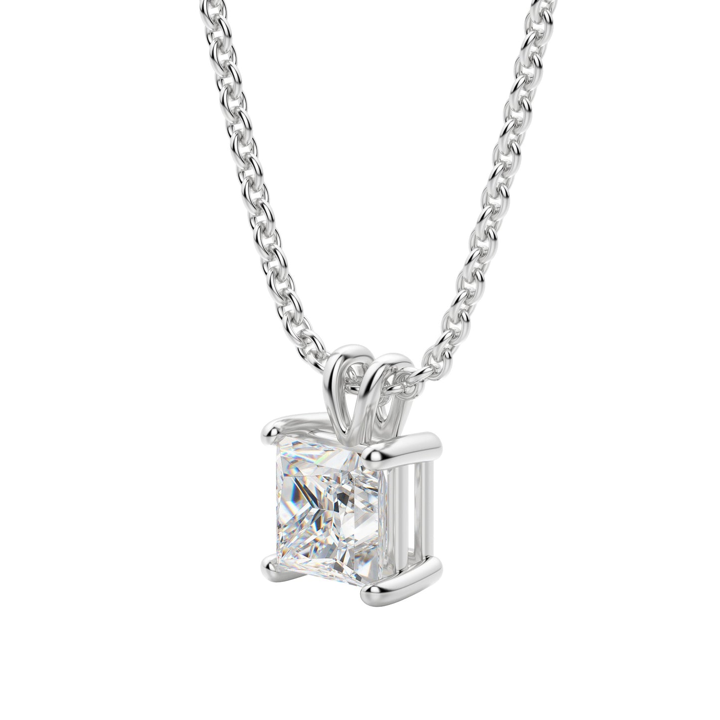 Moissanite 0.25CT Princess Diamond Necklace