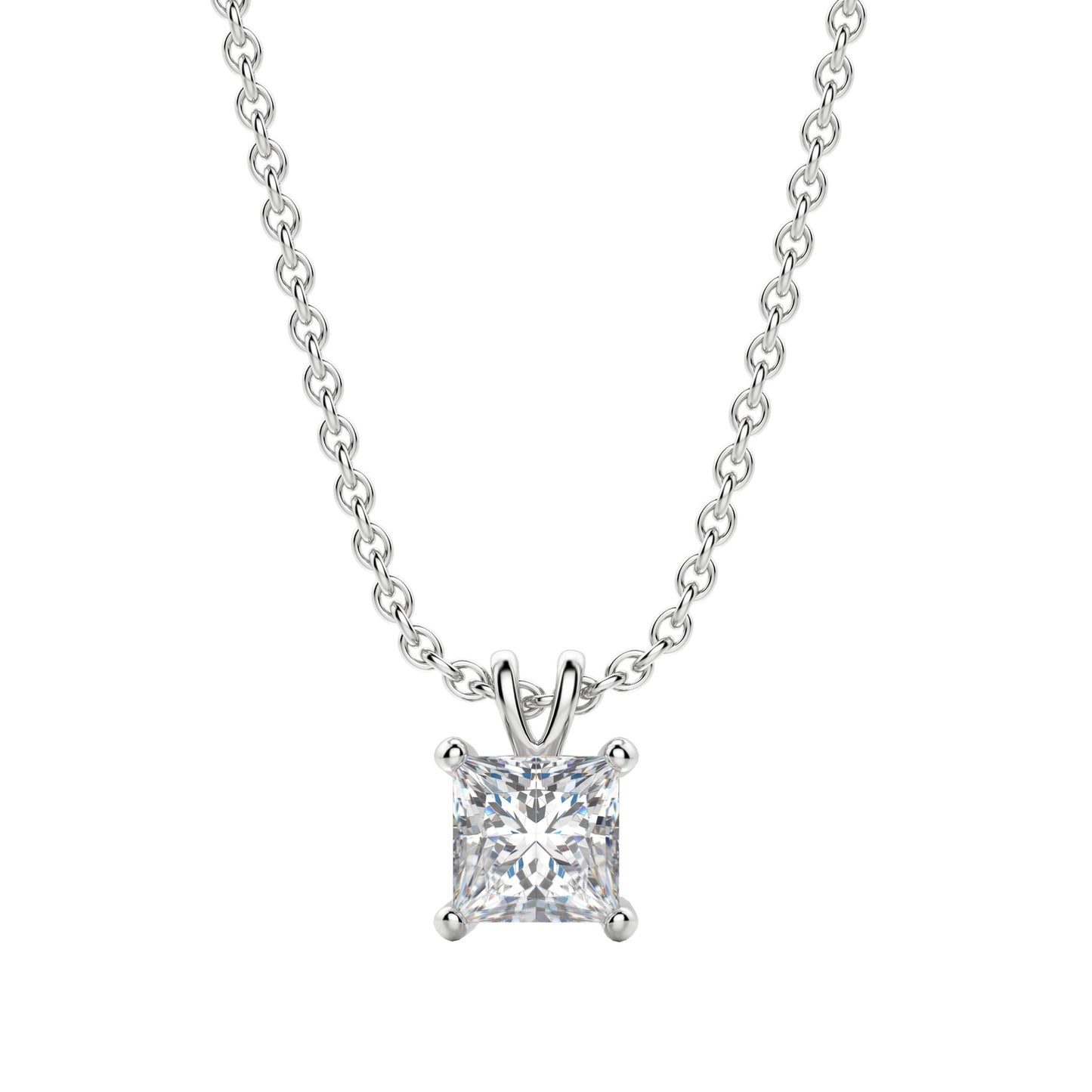 Moissanite 0.25CT Princess Diamond Necklace