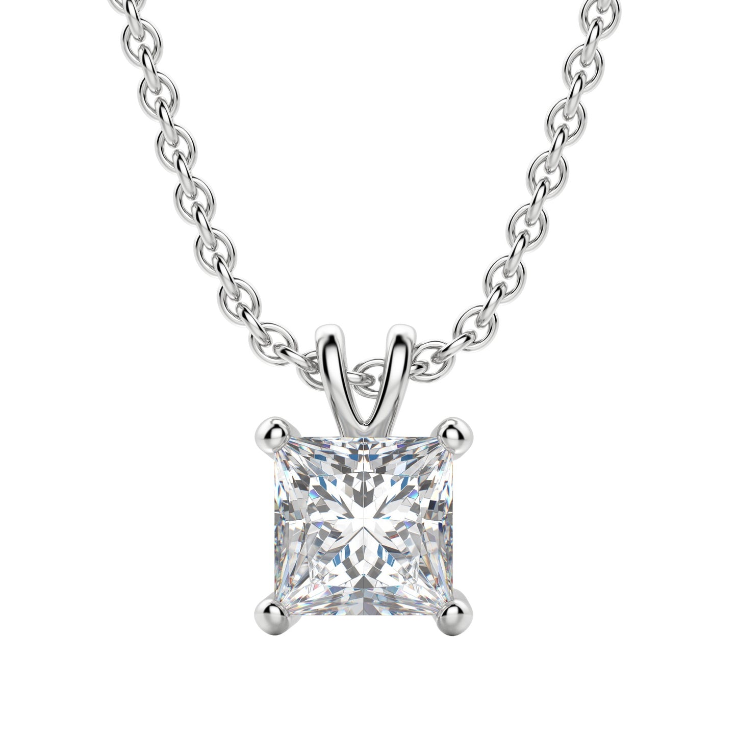 Moissanite 0.25CT Princess Diamond Necklace