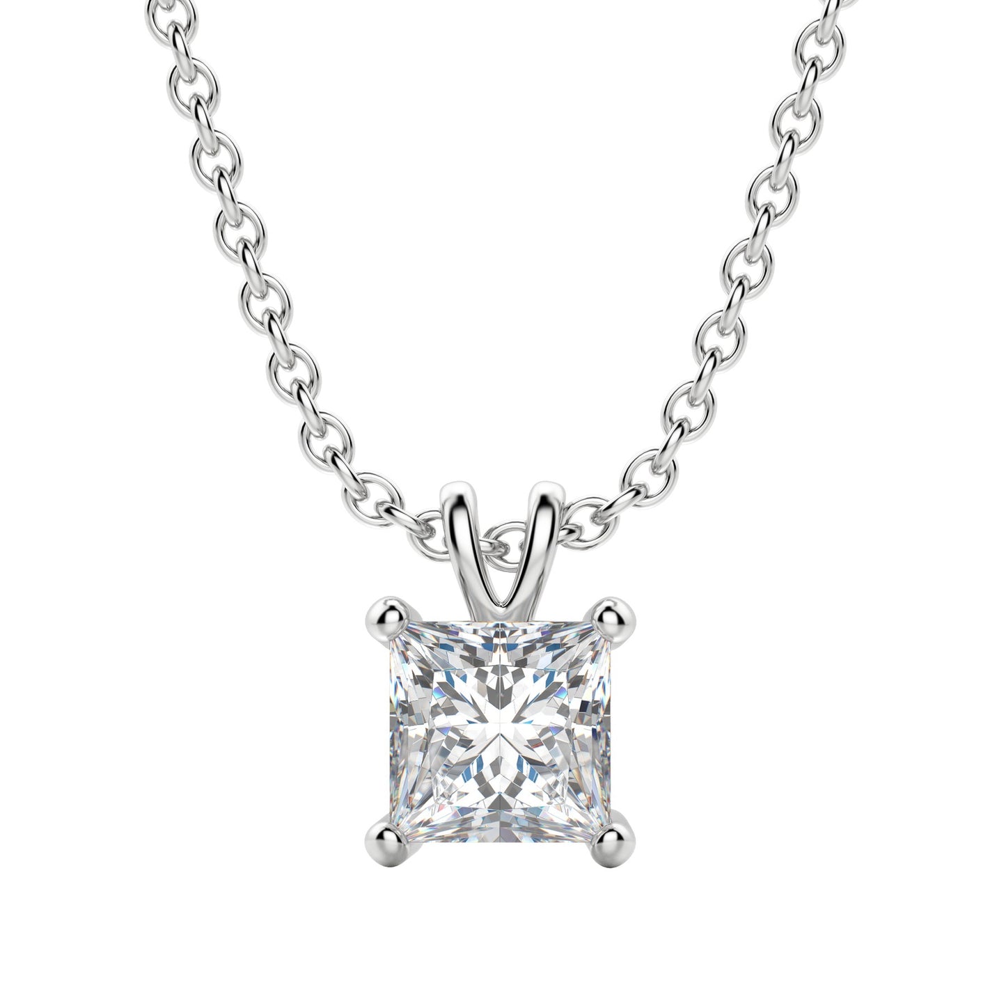 Moissanite 0.25CT Princess Diamond Necklace