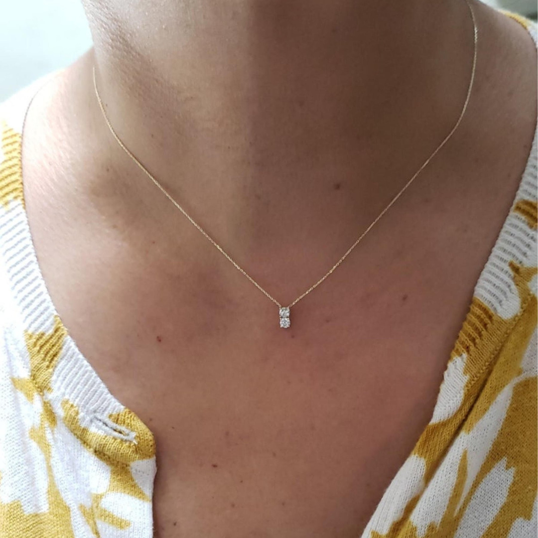 Moissanite 1.0CT Round Diamond Necklace