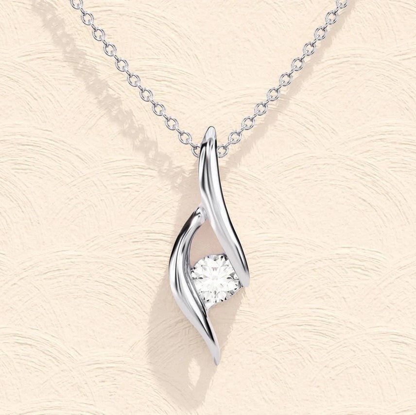 Moissanite 0.10CT Round Diamond Necklace