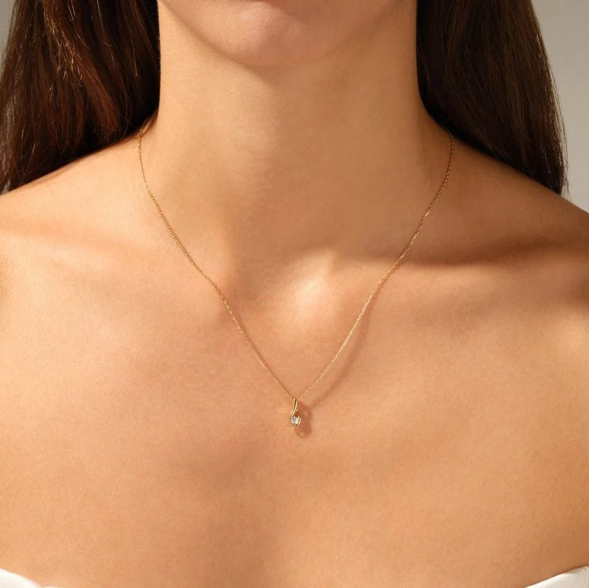 Moissanite 0.10CT Round Diamond Necklace