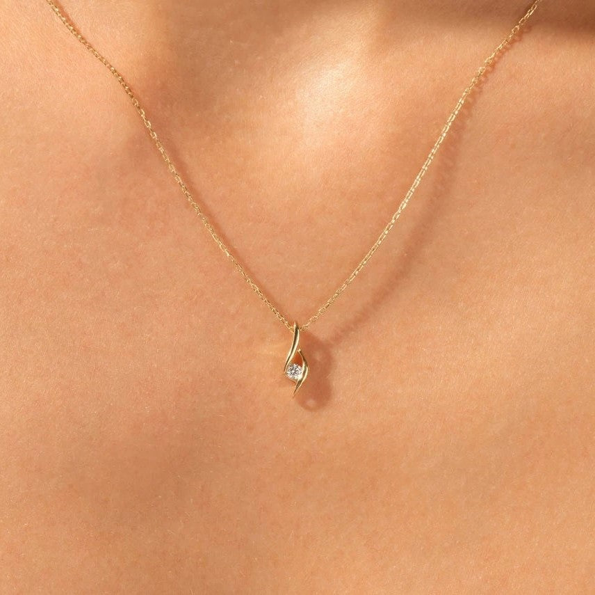 Moissanite 0.10CT Round Diamond Necklace