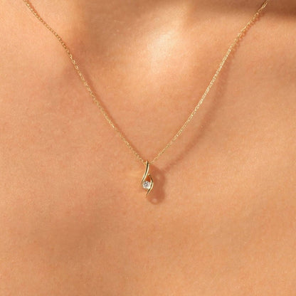 Moissanite 0.10CT Round Diamond Necklace