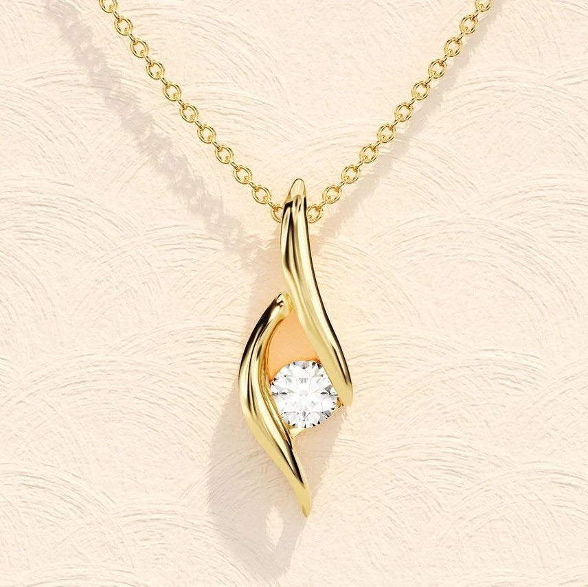 Moissanite 0.10CT ronde diamanten ketting