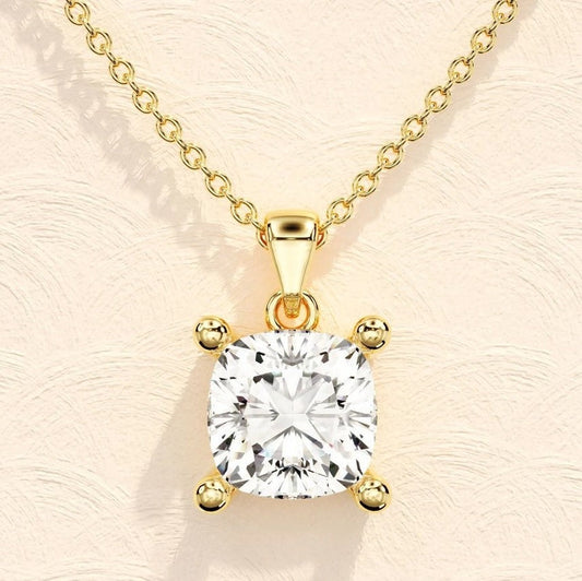 Moissanite 1.0CT Cushion Diamond Necklace