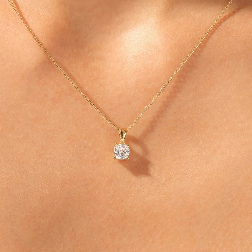 Moissanite 1.0CT Cushion Diamond Necklace