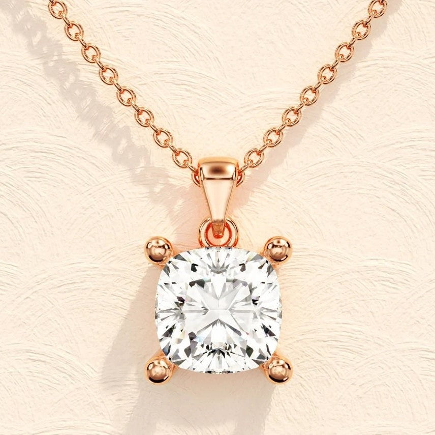 Moissanite 1.0CT Cushion Diamond Necklace