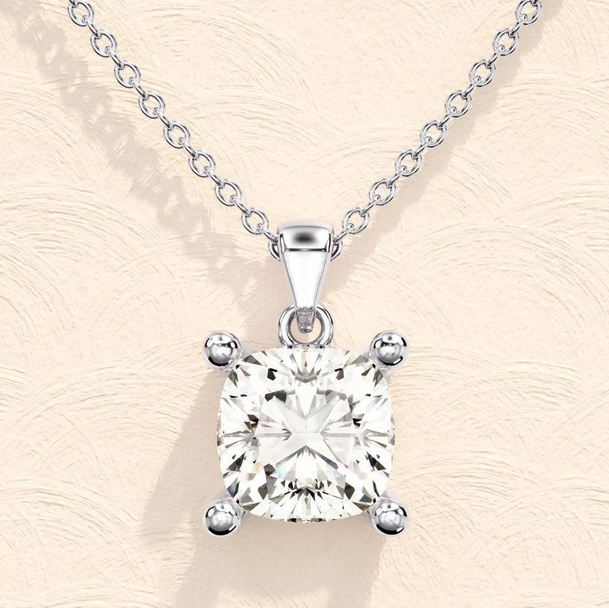 Moissanite 1.0CT Cushion Diamond Necklace