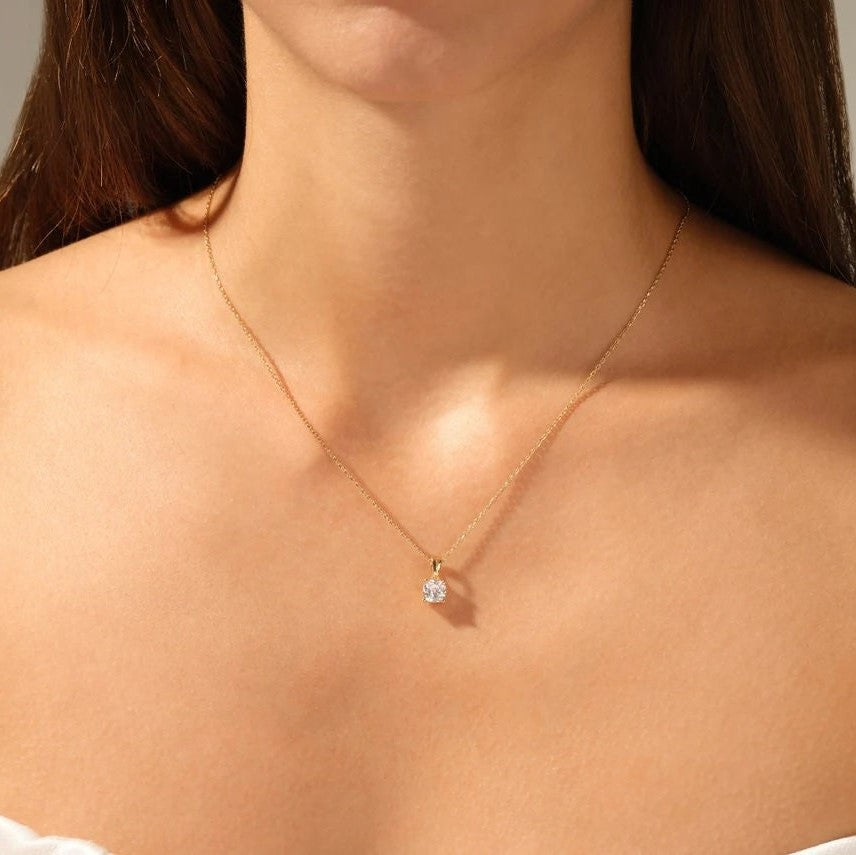 Moissanite 1.0CT Cushion Diamond Necklace