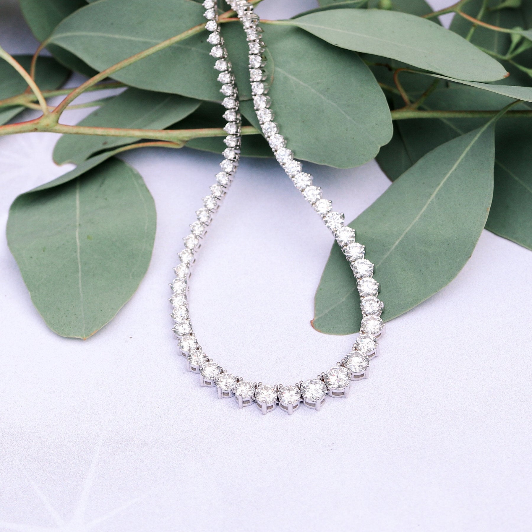 Moissanite 20.00 CT Round Diamond Necklace