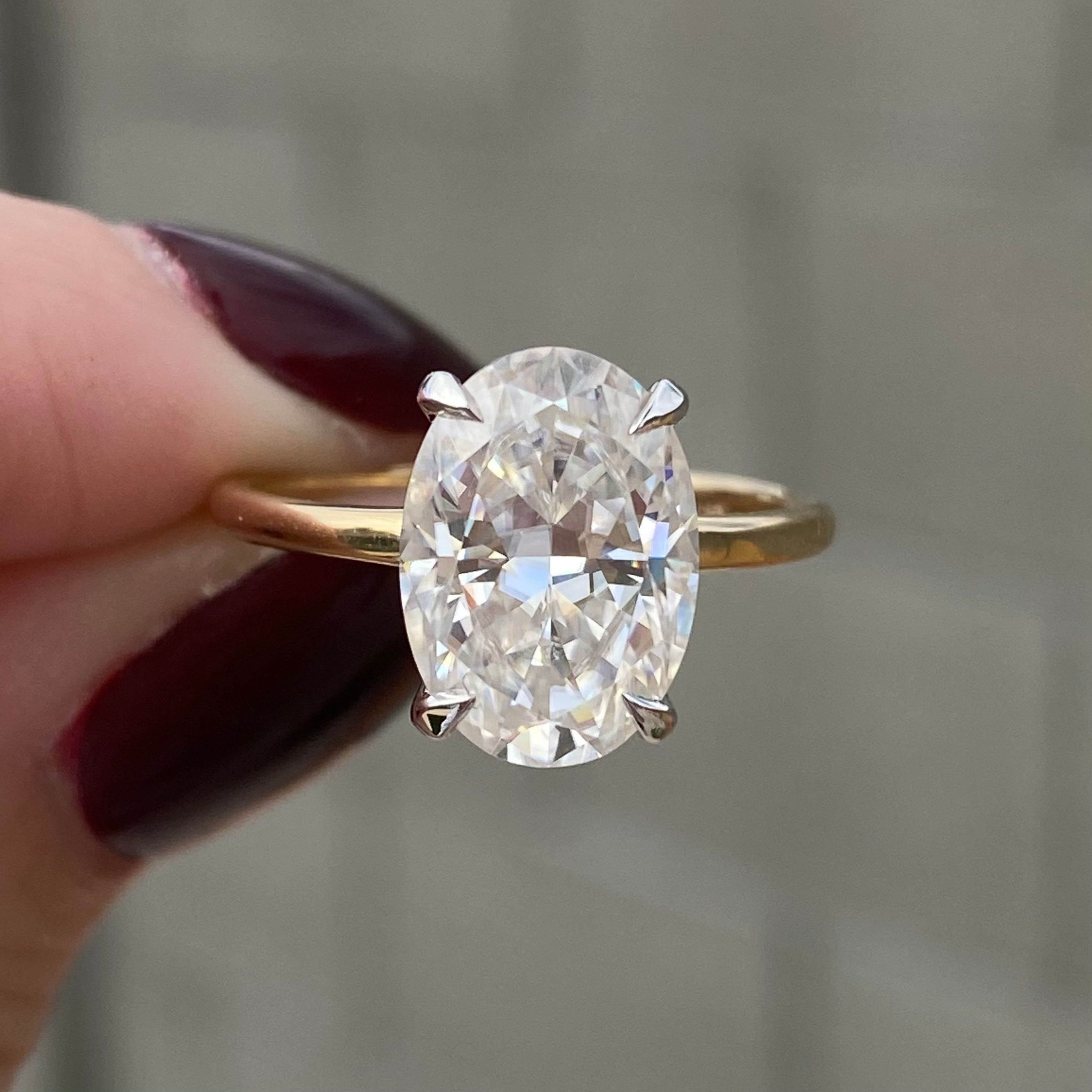 Moissanite 1.90CT Oval diamant Art Deco unikke forlovelsesringe | Håndlavet ring | Jubilæumsring