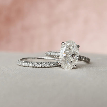 Moissanite 3.50 CT Oval Diamond Boho &amp; Hippie Engagement Ring