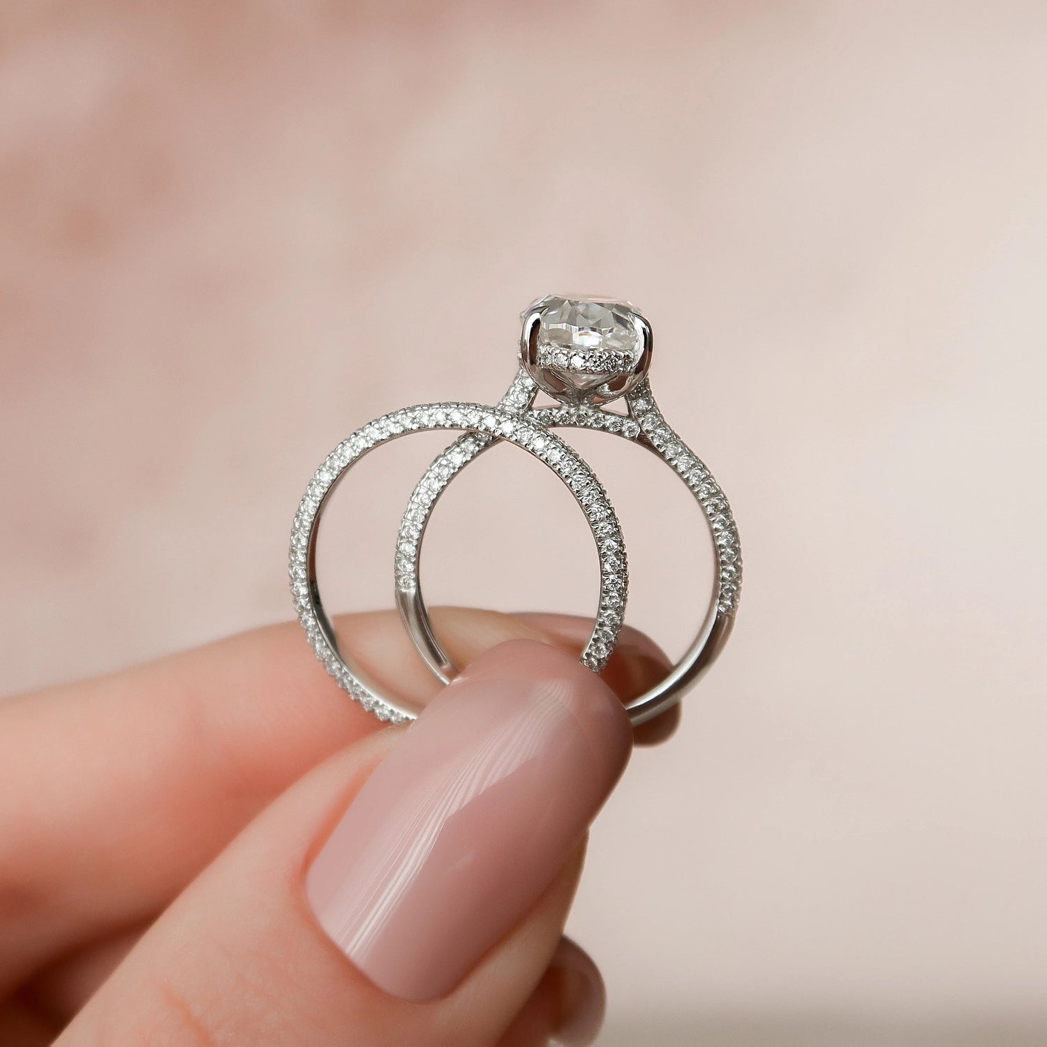 Moissanite 3.50 CT Oval Diamond Boho &amp; Hippie Engagement Ring