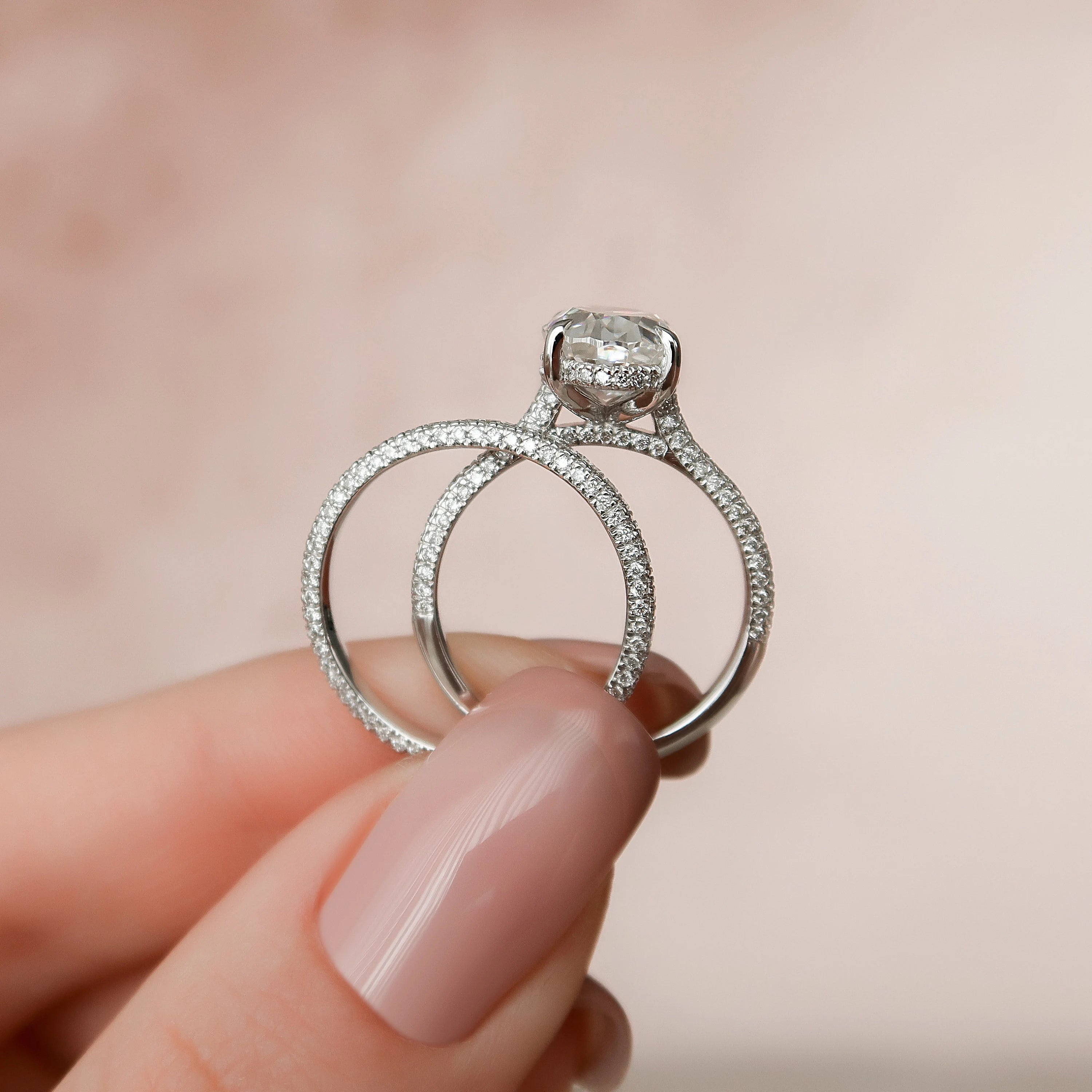 Moissanite 3.50 CT Oval Diamond Boho &amp; Hippie Engagement Ring