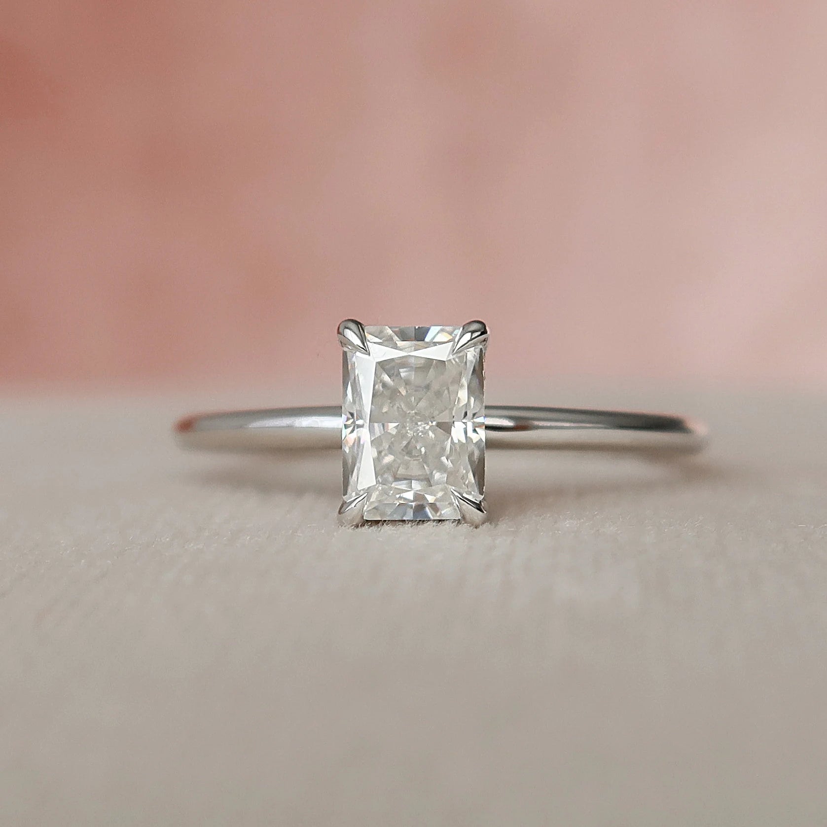 Moissanite 2.75 CT Radiant Diamond Edwardian Wedding Ring