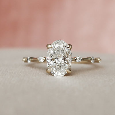 Moissanite 2.80 CT Oval Diamond Boho & Hippie Engagement Ring