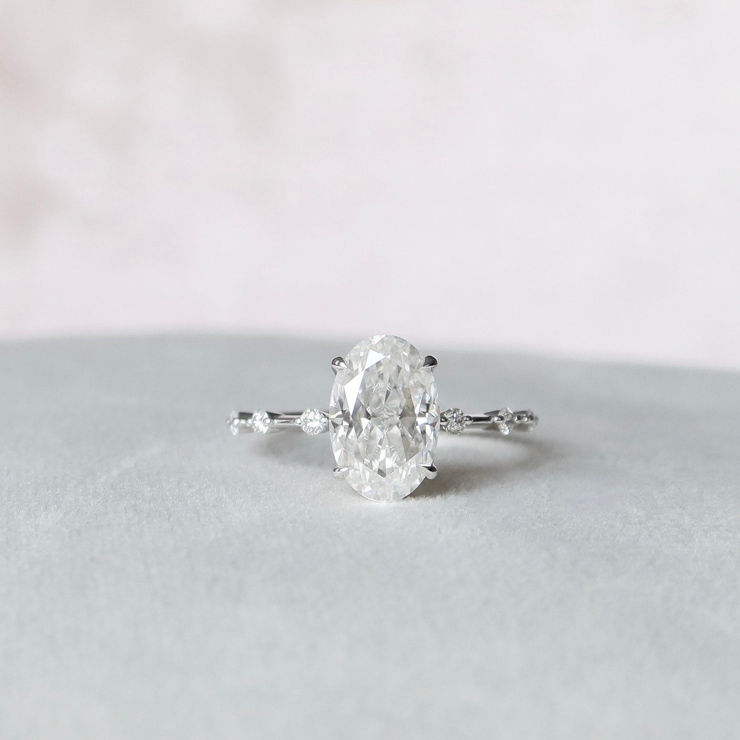 Moissanite 3.50 CT Oval Diamond Minimalist Anniversary Ring