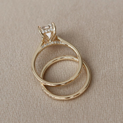 Moissanite 3.0 CT Emerald Diamond Boho &amp; Hippie Handmade Ring