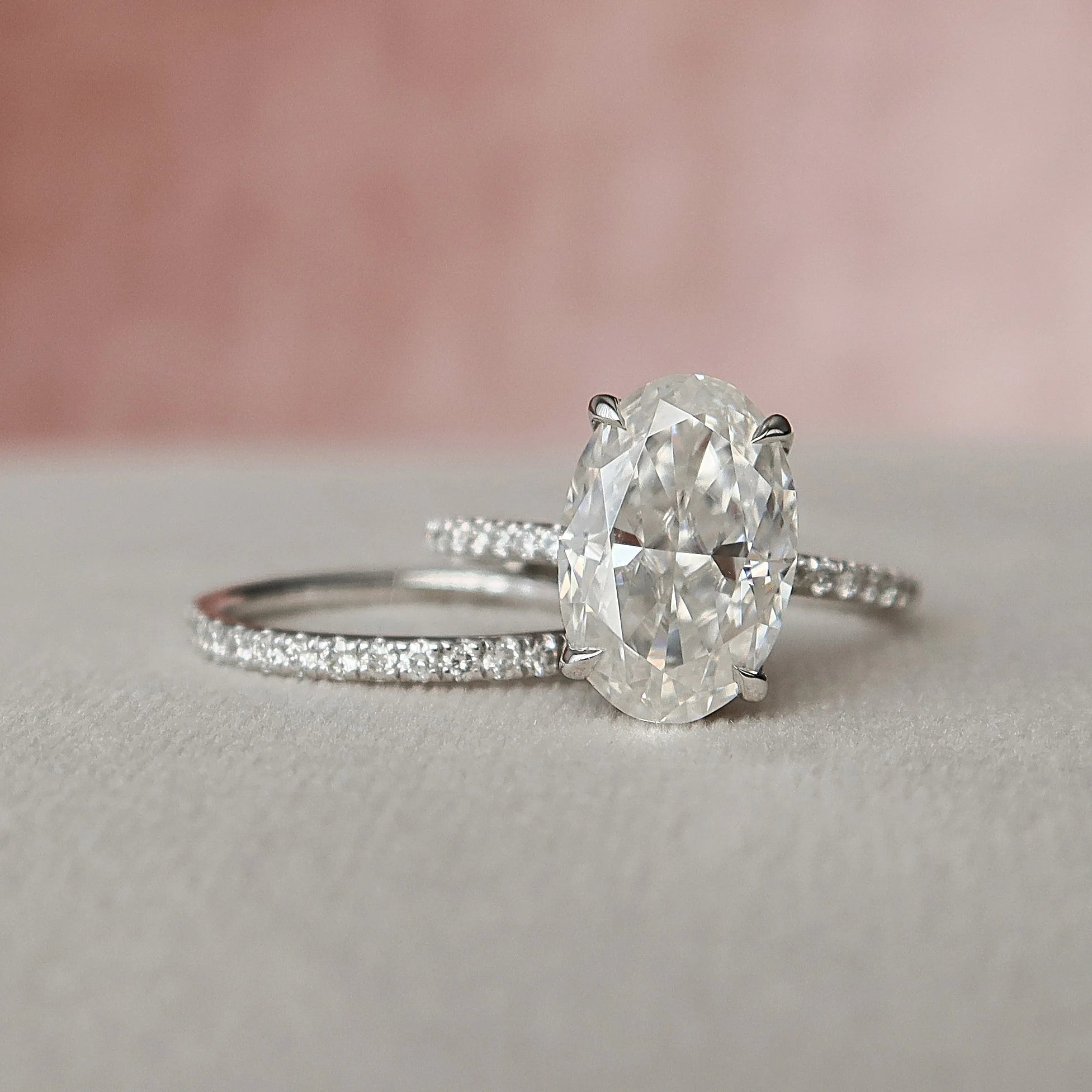 Moissanite 3.50 CT Oval Diamond Gothic Engagement Ring