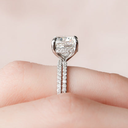 Moissanite 2.50 CT Cushion Diamond Art Deco Anniversary Ring