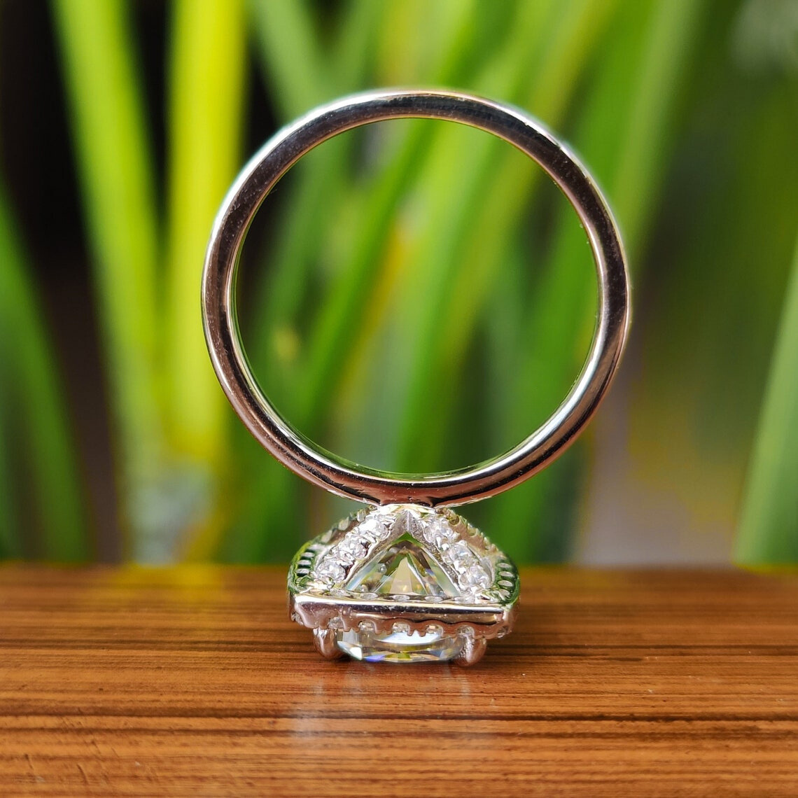 Moisaanite 3.0CT Cushion Diamond Boho &amp; Hippie Engagement Ring