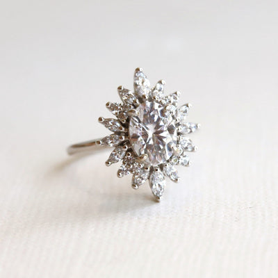 Moisaanite 2.60CT Oval Diamond Brutalist Handmade Ring