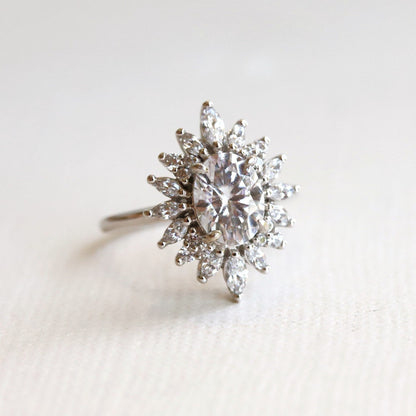 Moisaanite 2.60CT Oval Diamond Brutalist Handmade Ring