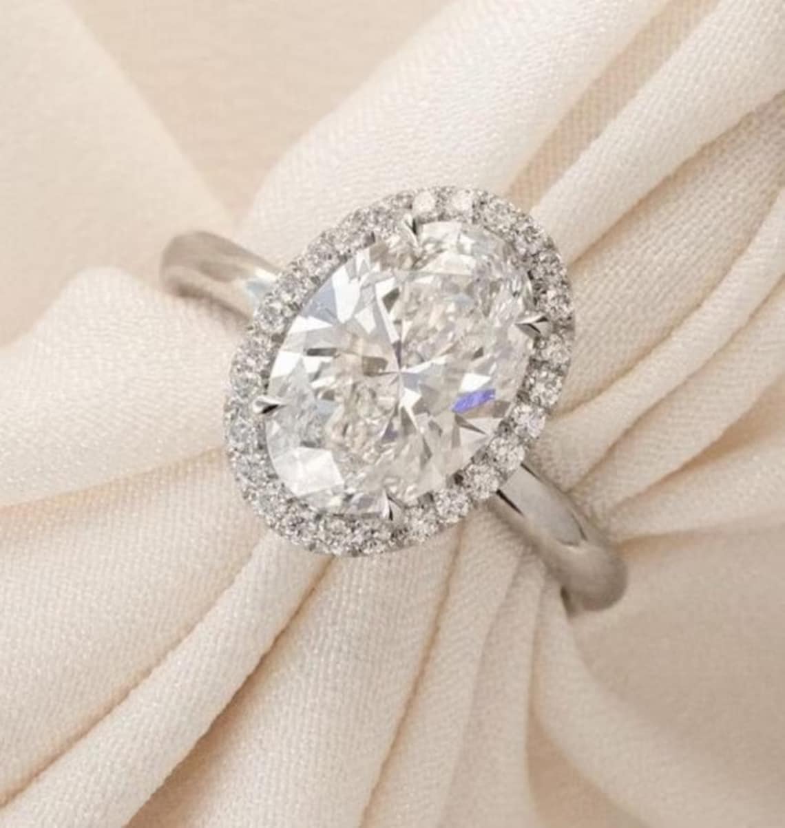 Moissanite 2.60CT Oval Diamond Unique Handmade Ring