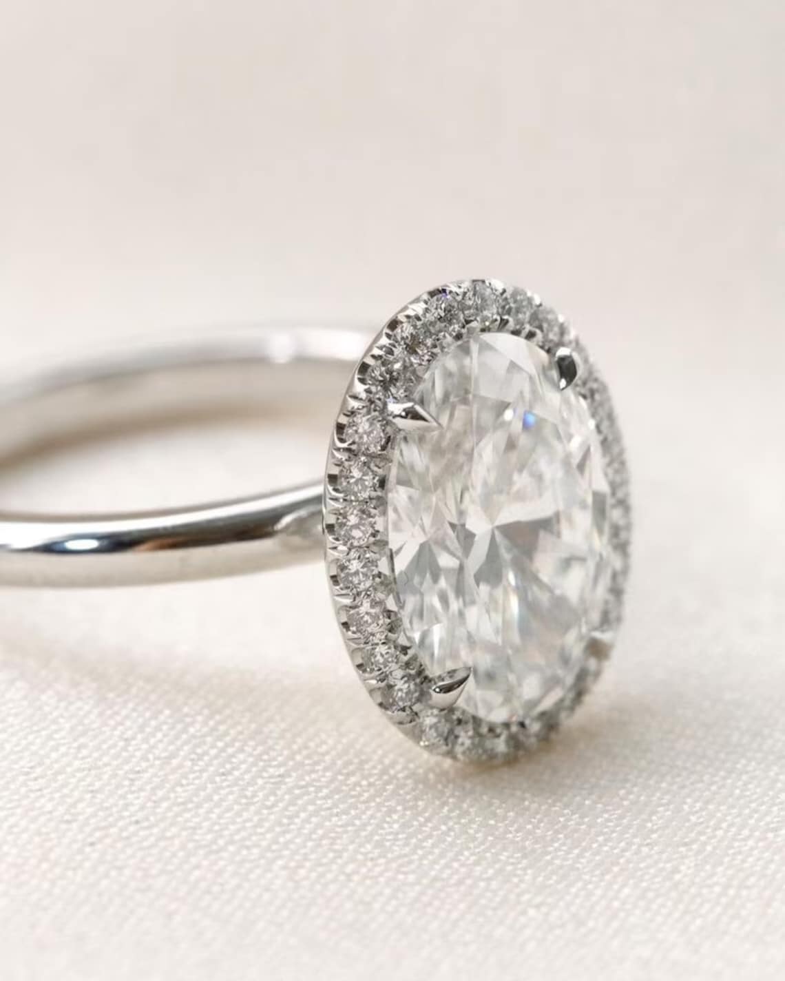 Moissanite 2.60CT Oval Diamond Unique Handmade Ring