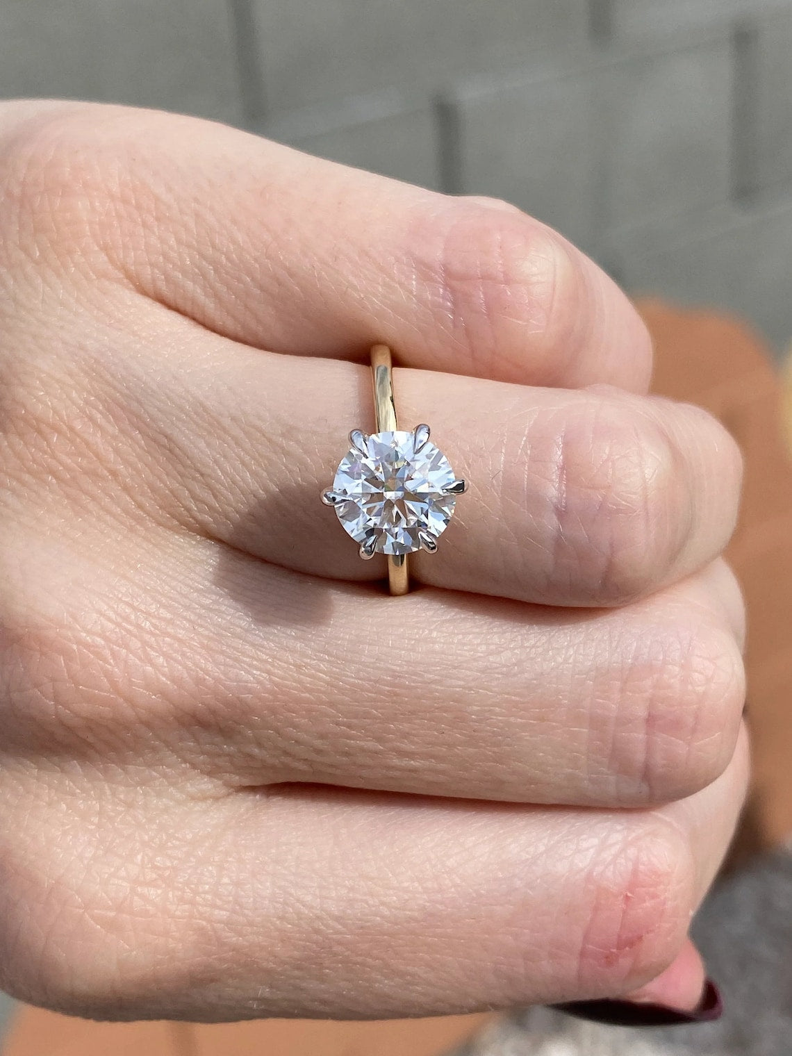 Moissanite 1.90CT Round Diamond Art Deco Unique Engagement Ring