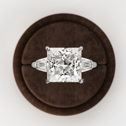 Moissanite 3.42CT Princess Diamond Gothic Handmade Ring